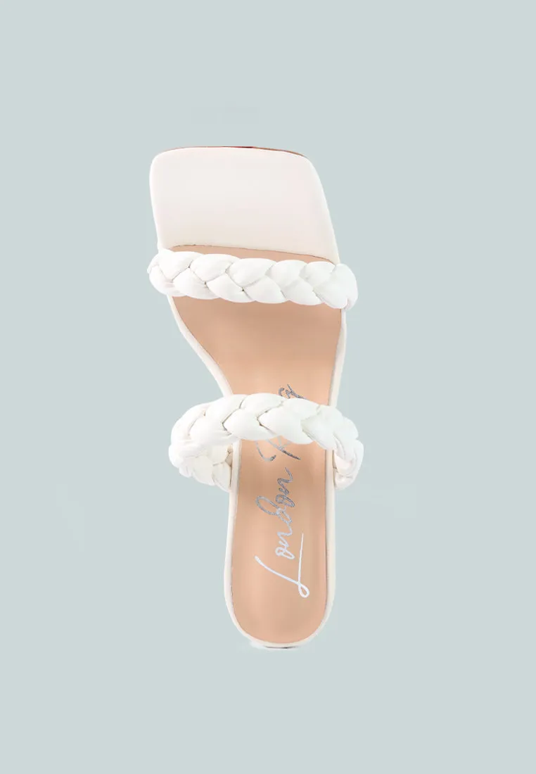 beladona braided strap mid heel sandals