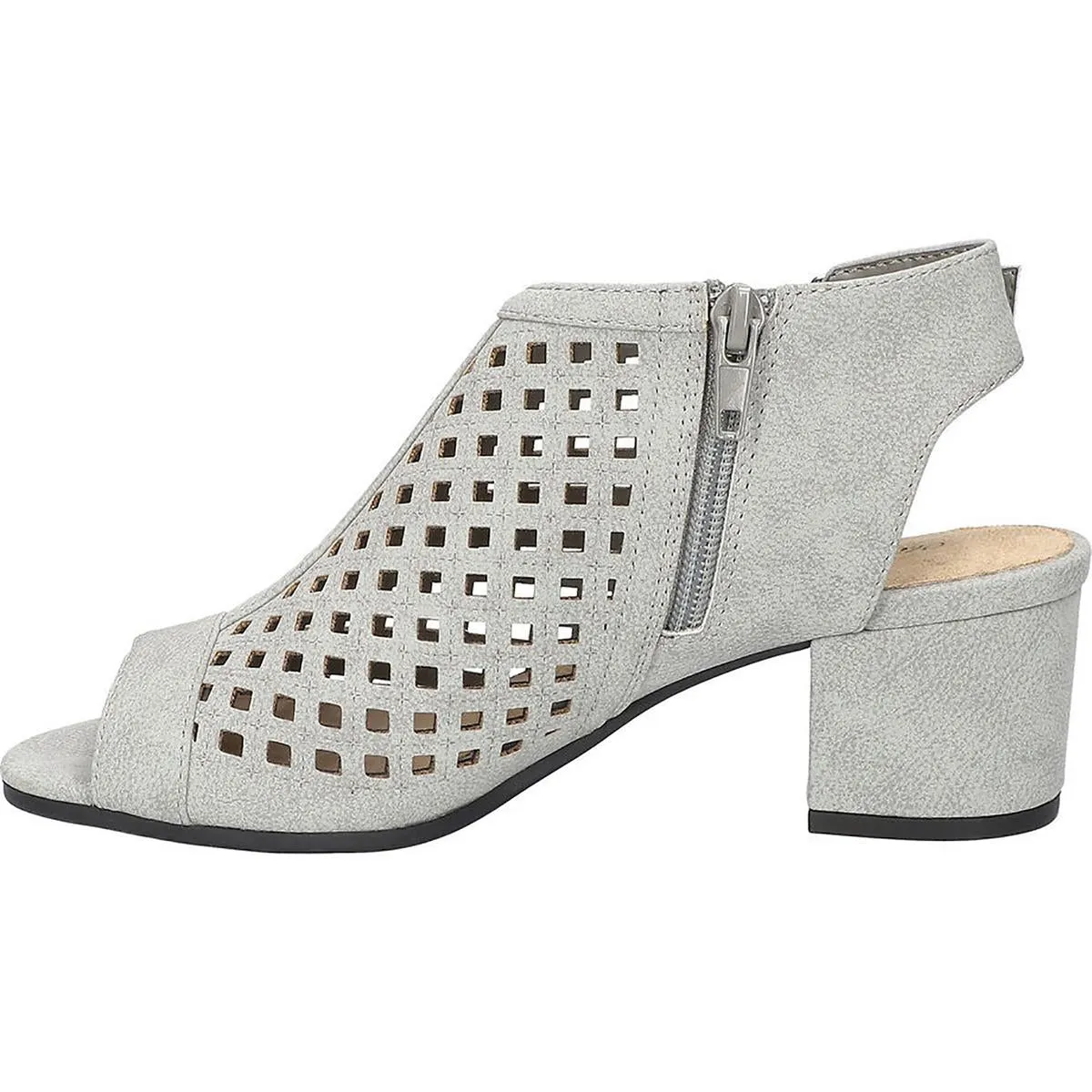Belva Womens Faux Suede Round Toe Block Heels