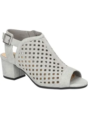 Belva Womens Faux Suede Round Toe Block Heels