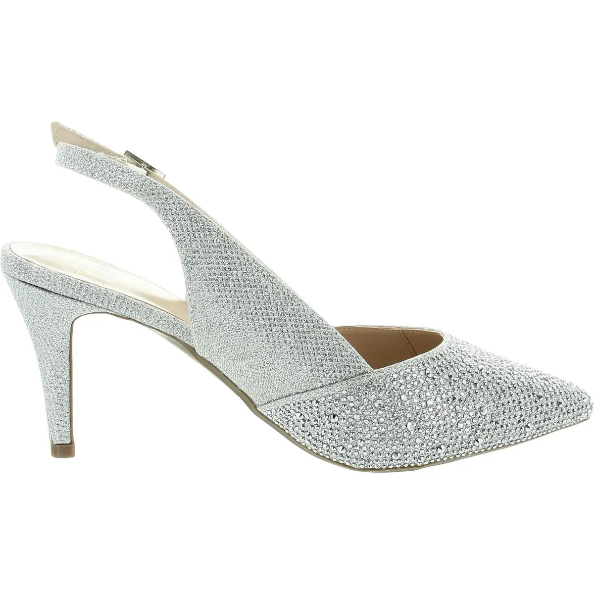 Bernie Womens Embellished Shimmer Slingback Heels