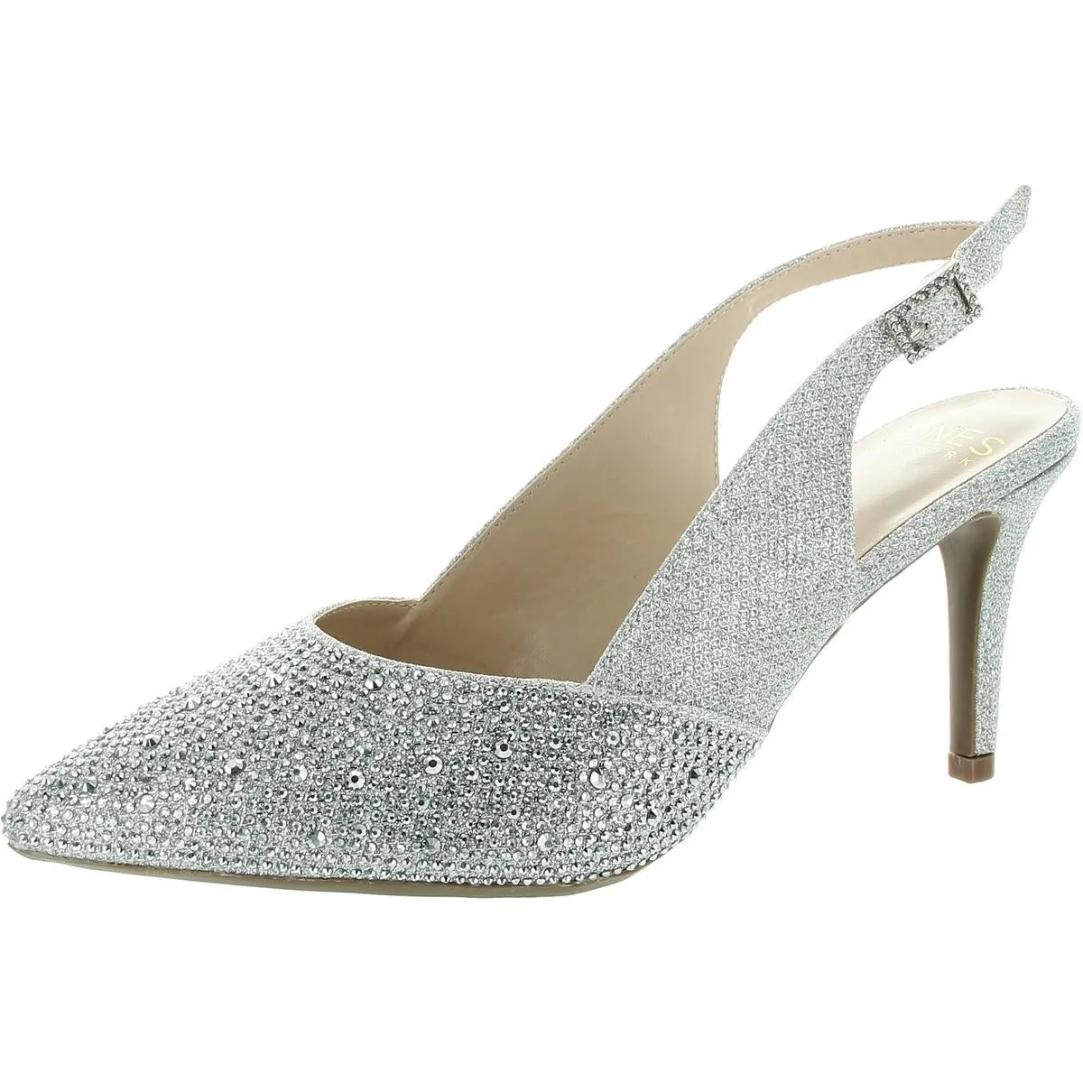Bernie Womens Embellished Shimmer Slingback Heels