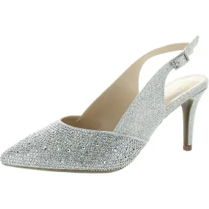 Bernie Womens Embellished Shimmer Slingback Heels