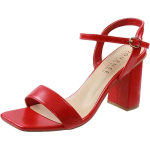 BHFO Womens Block Heel Manmade Ankle Strap