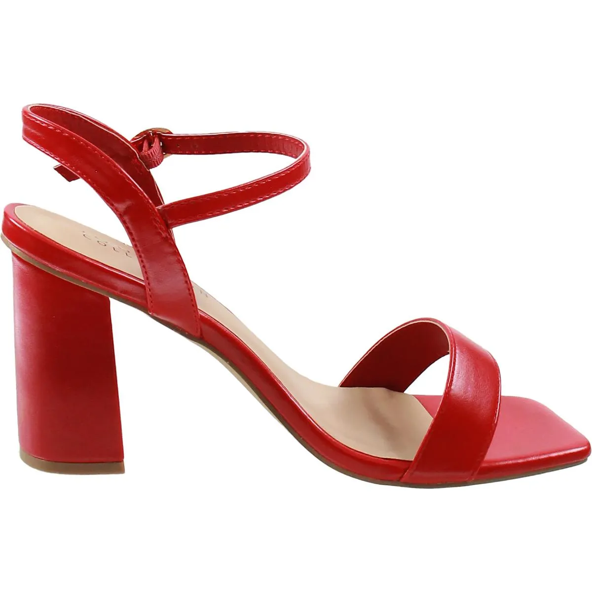 BHFO Womens Block Heel Manmade Ankle Strap