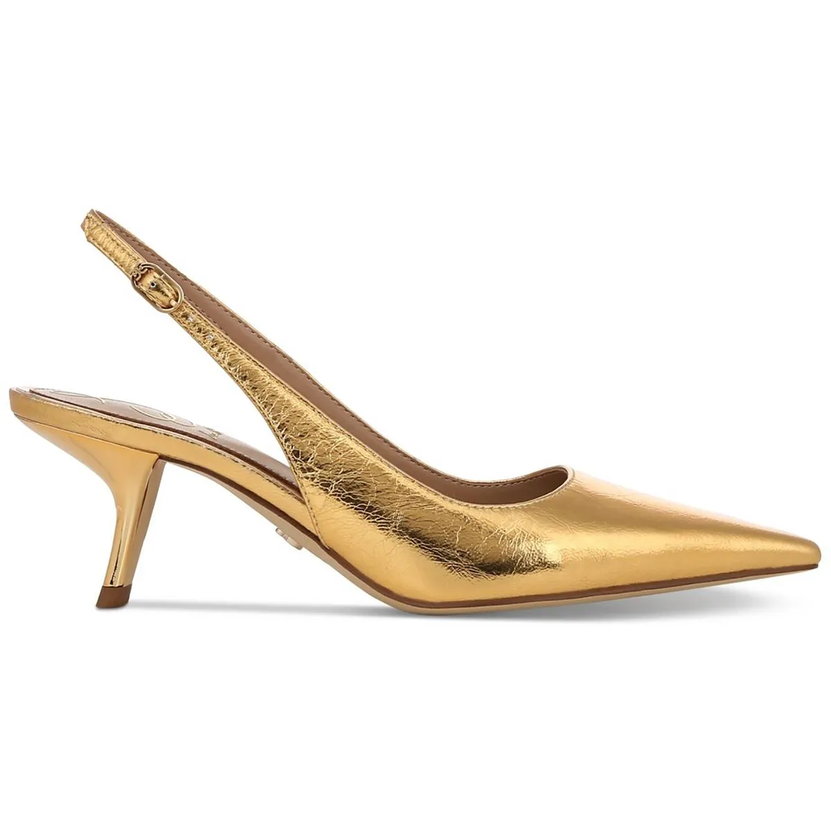 Bianca Sling Womens Adjustable Faux Leather Slingback Heels