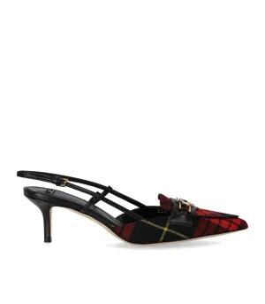 Black And Red Tartan Slingback Pump