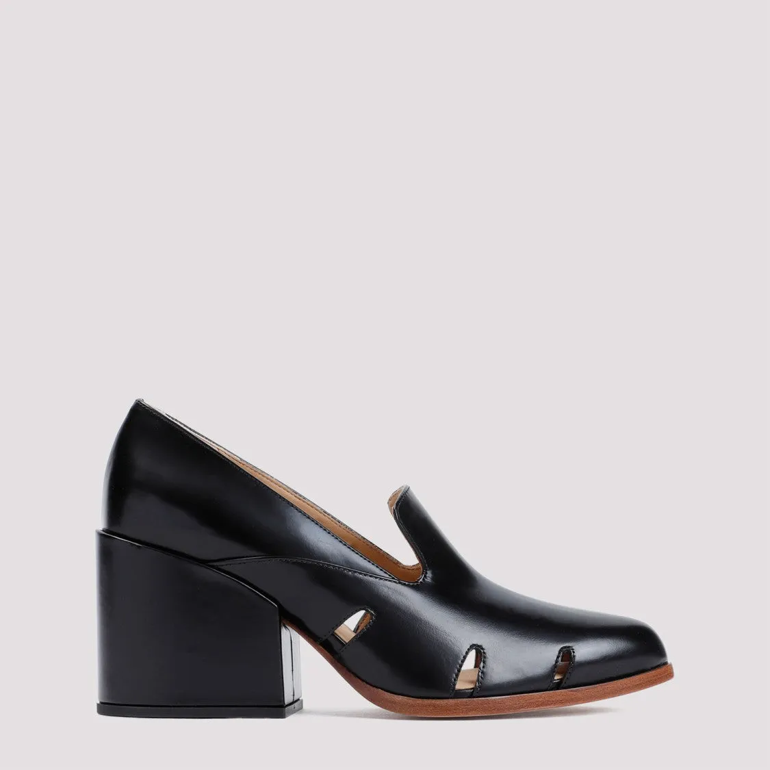 Black Calf Leather Eliza Pumps