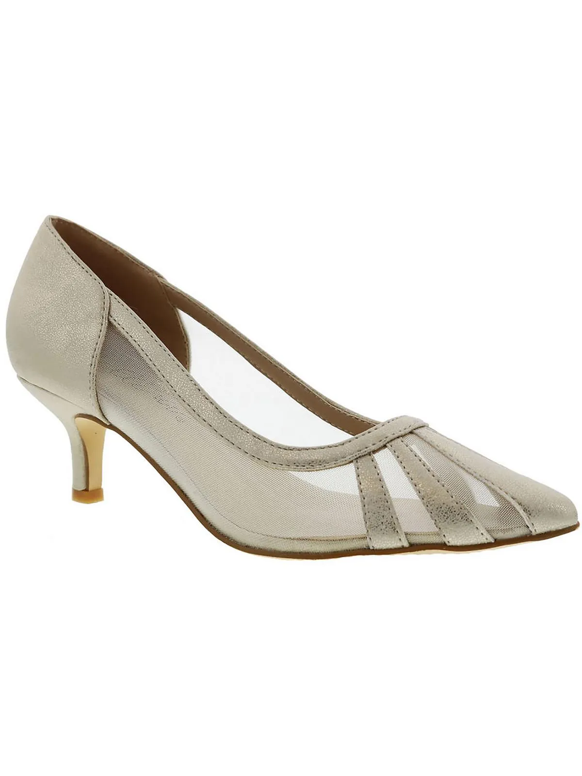Blase Womens Faux Leather Pointed Toe Kitten Heels