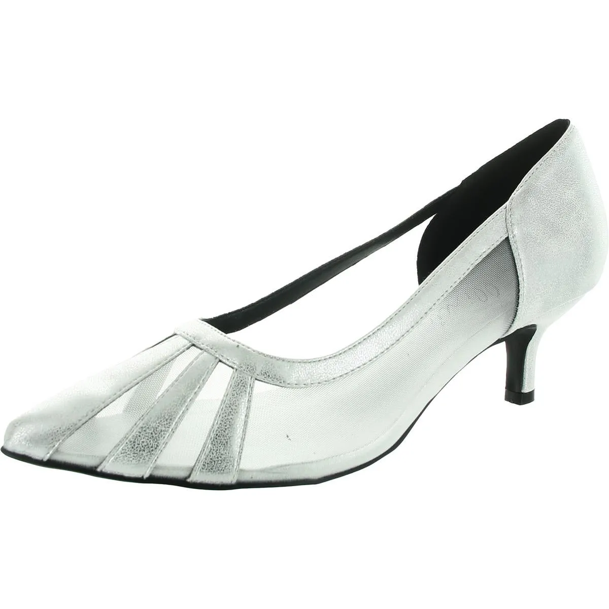Blase Womens Faux Leather Pointed Toe Kitten Heels