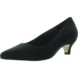 Bobbi Womens Padded Insole Microfiber Kitten Heels