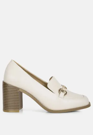 boss fav classic block heel loafers