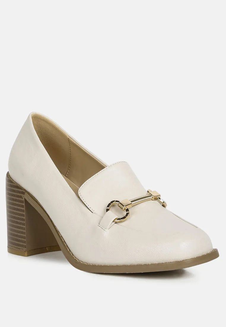 boss fav classic block heel loafers