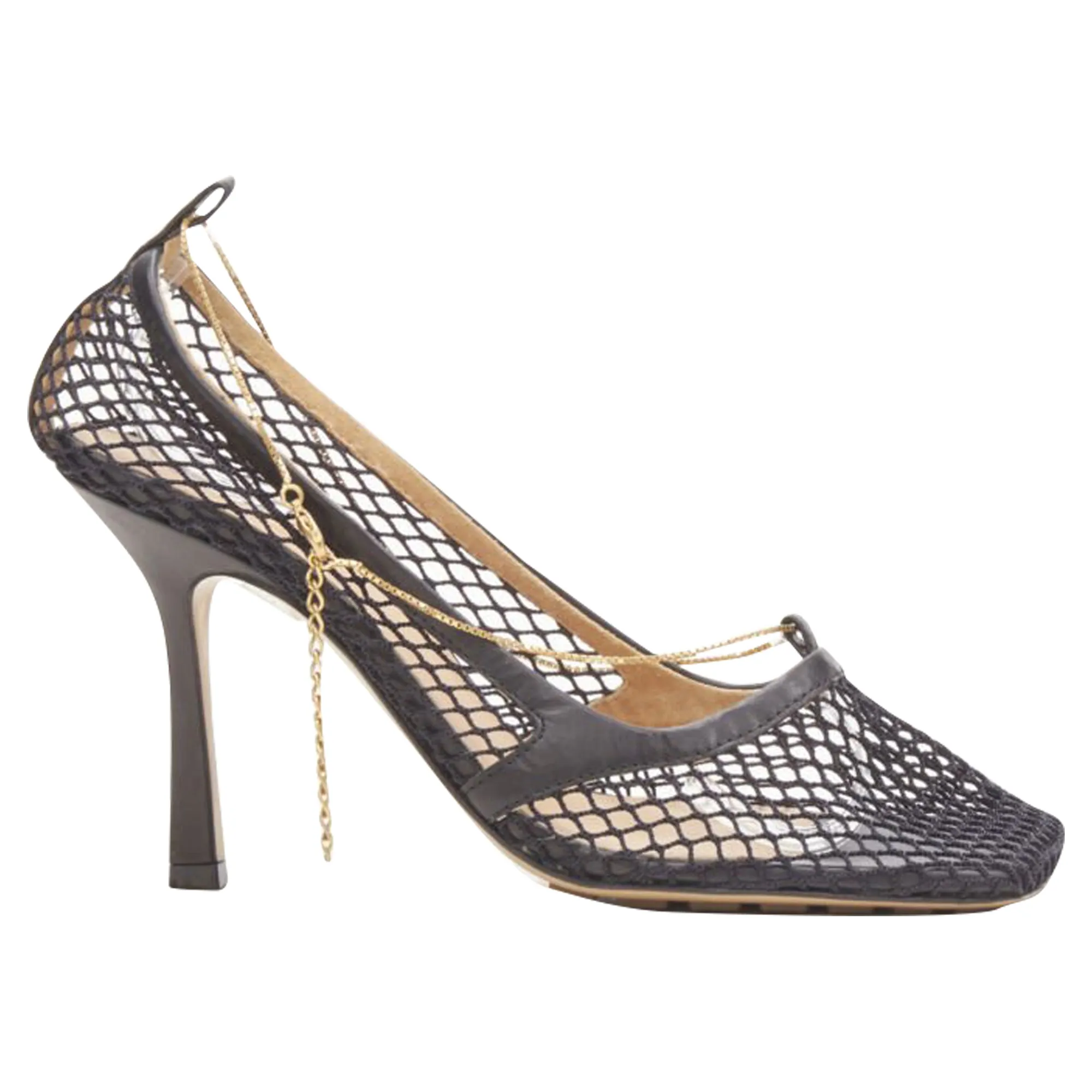 Bottega Veneta Daniel Lee net mesh chain heel