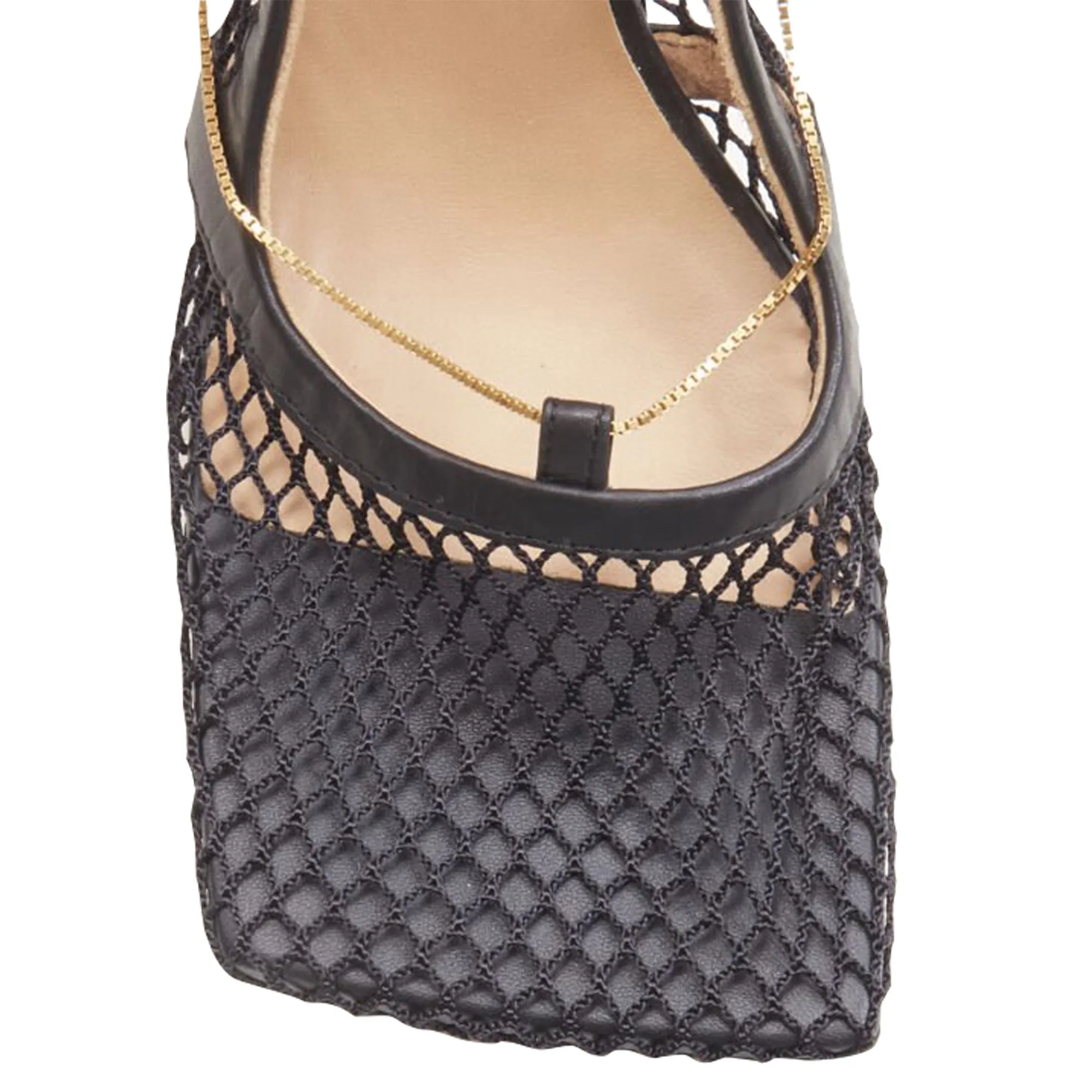 Bottega Veneta Daniel Lee net mesh chain heel