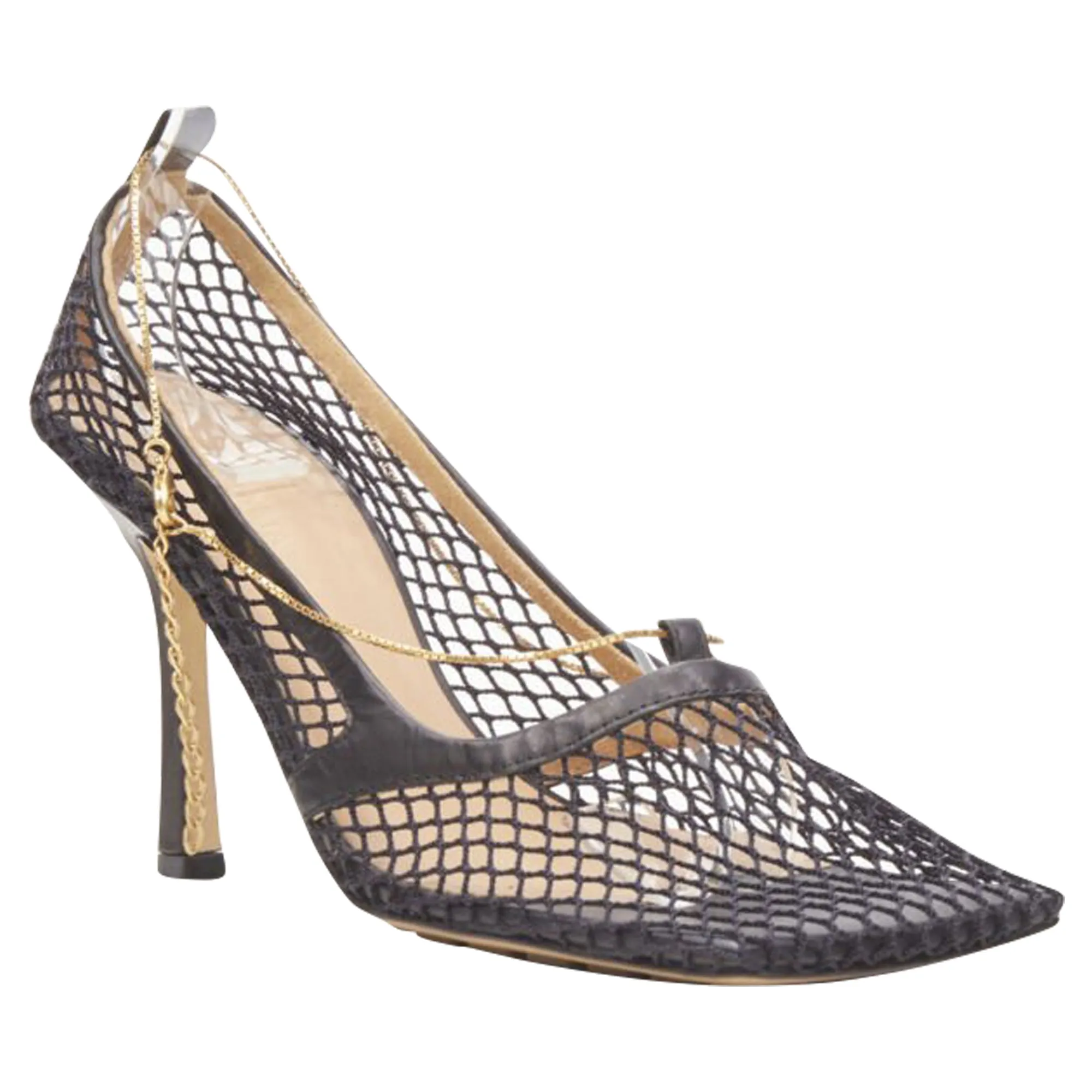 Bottega Veneta Daniel Lee net mesh chain heel