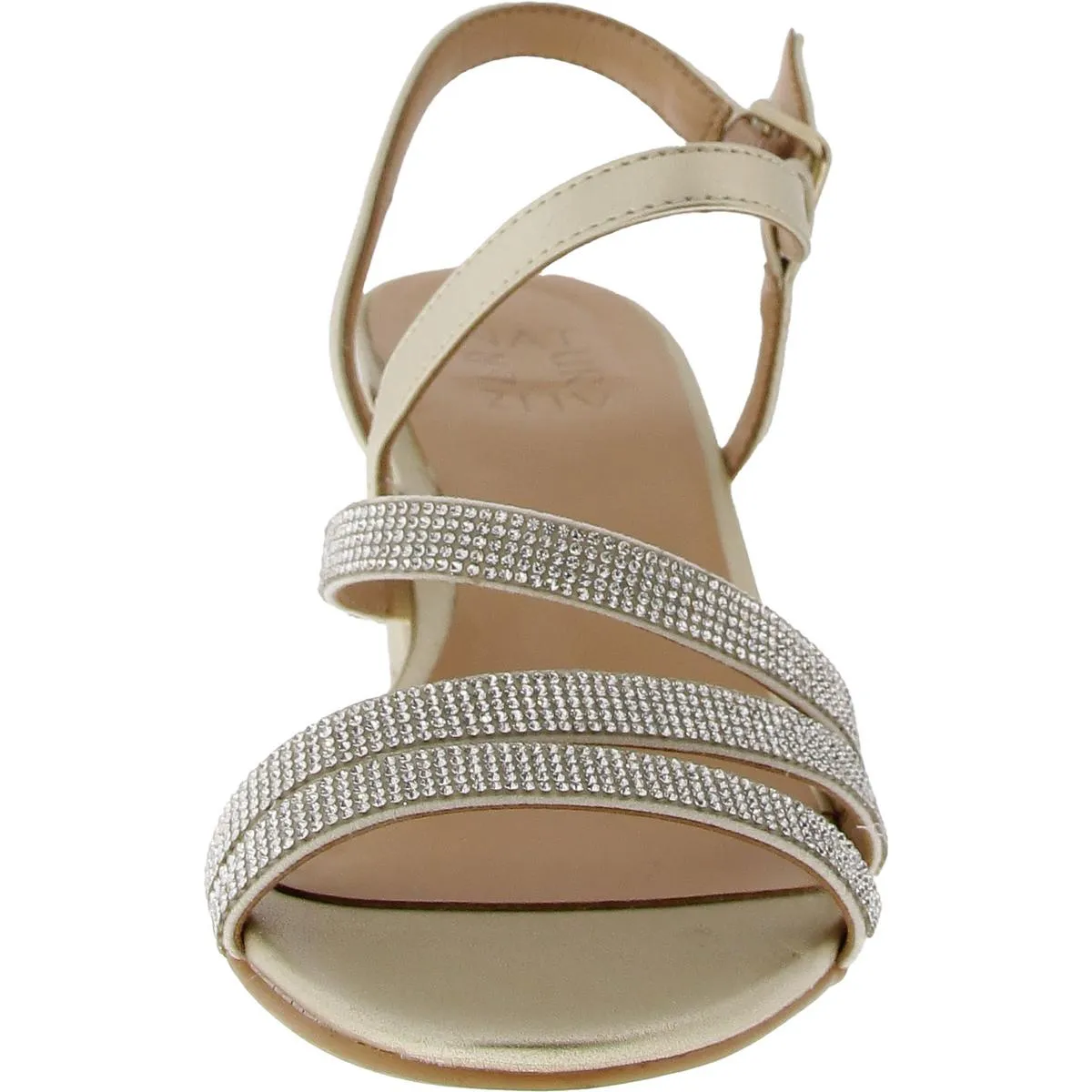 BRIDGET4 Womens Faux Leather Open Toe Block Heels