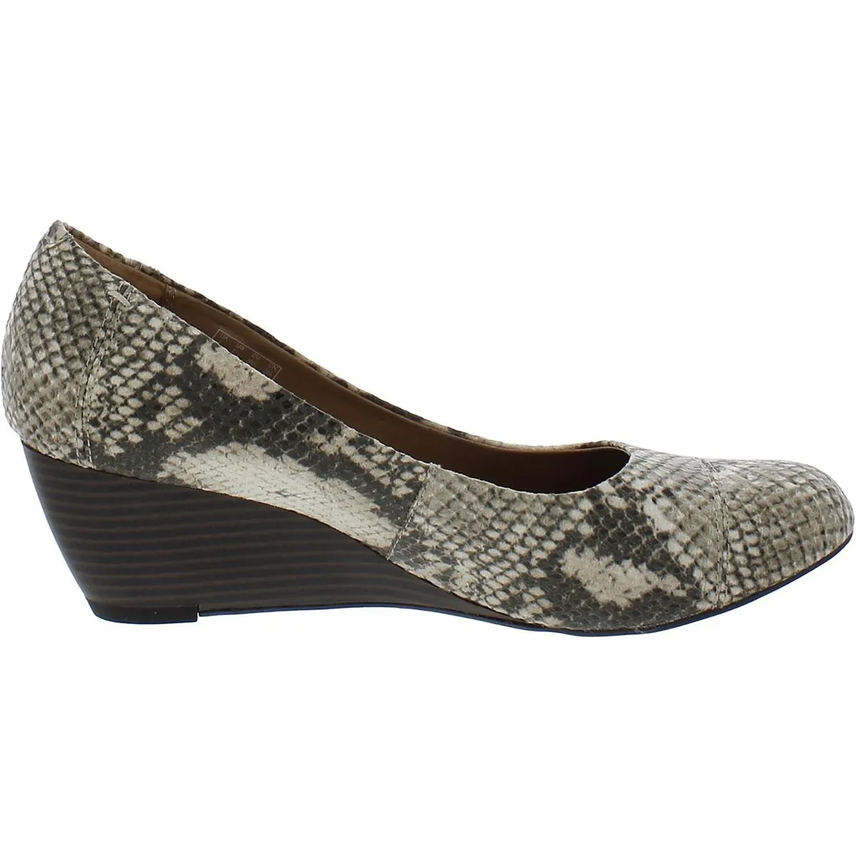 Brielle Chanel Womens Faux Leather Snake Print Wedge Heels