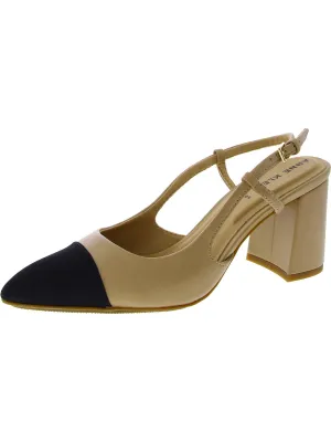 Brooklyn Womens Faux Leather Pointed Toe Slingback Heels