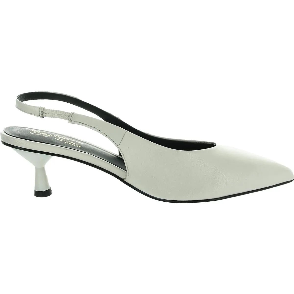 Brooklyn Womens Solid Leather Kitten Heels