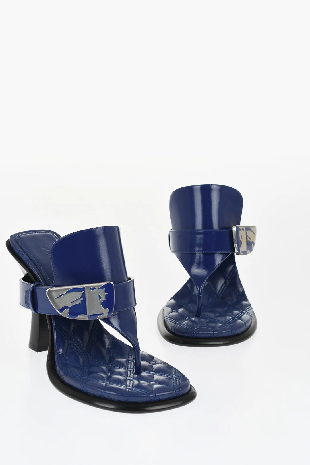 Burberry Leather Alf Bay Thong Sandals With Quilted Inner 11Cm