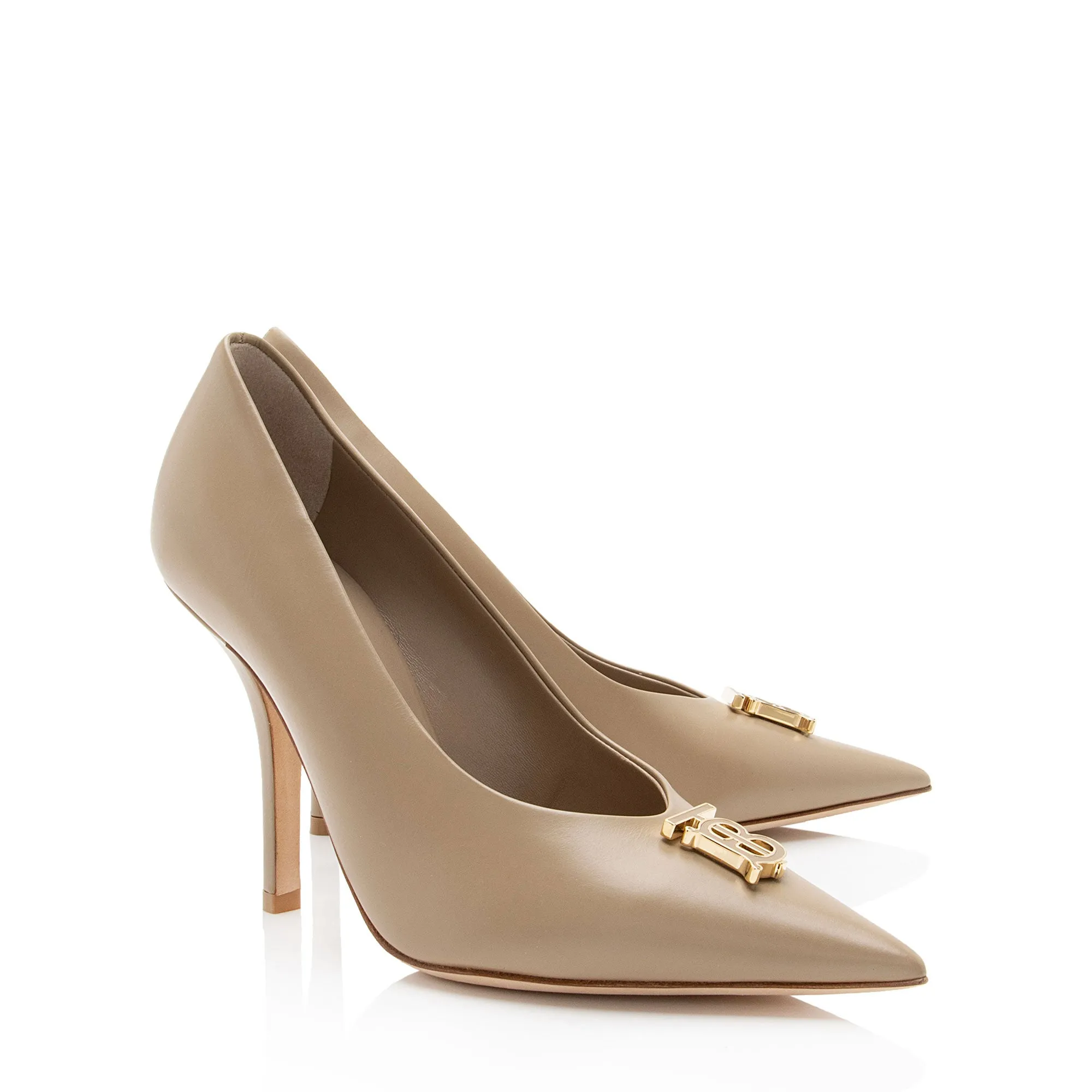 Burberry Leather TB Monogram Ezra Pumps
