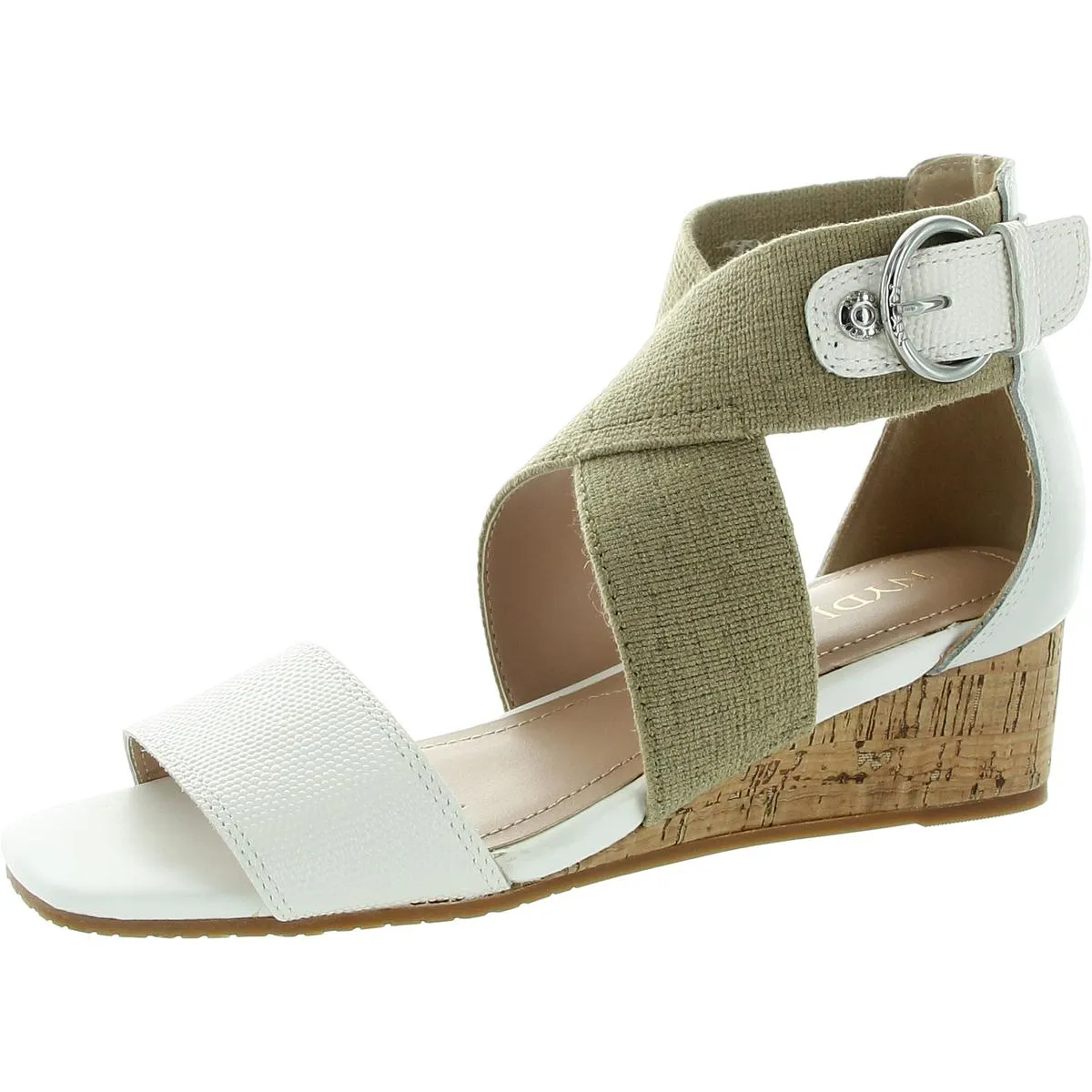 Callie Womens Buckle Snake Print Ankle Strap
