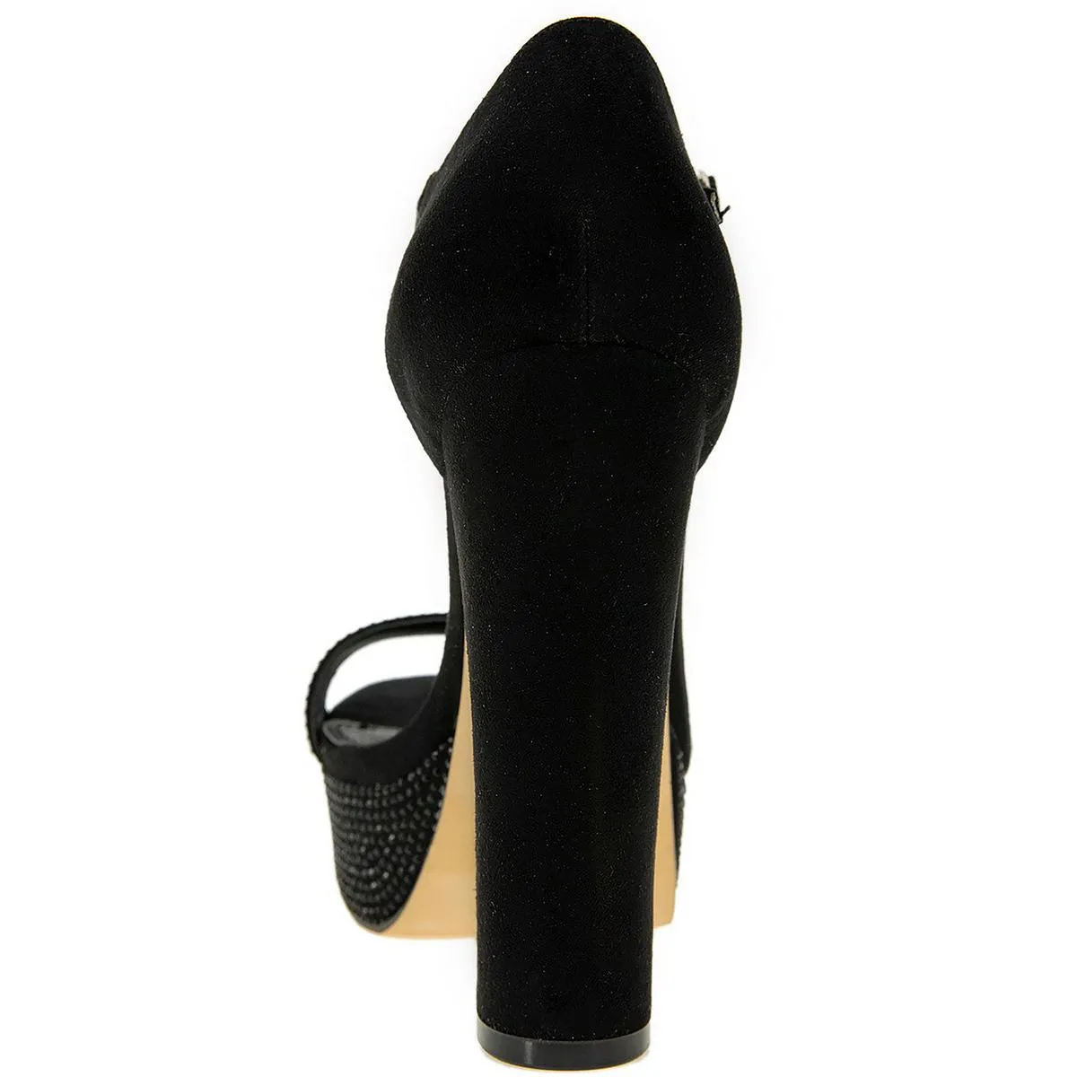 Candy Womens Faux Suede Embellished Platform Heels