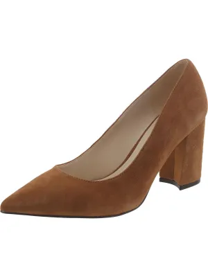 Cara 3 Womens Faux Suede Pointed Toe Dress Heels