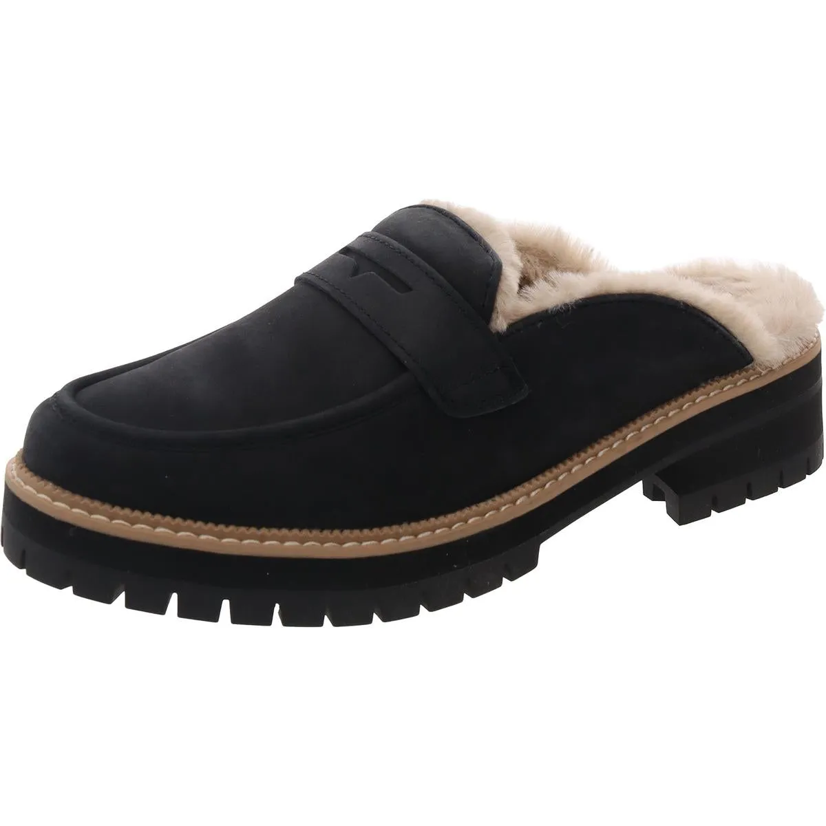 CARA MULE Womens Faux Fur Lined Man Made Clogs