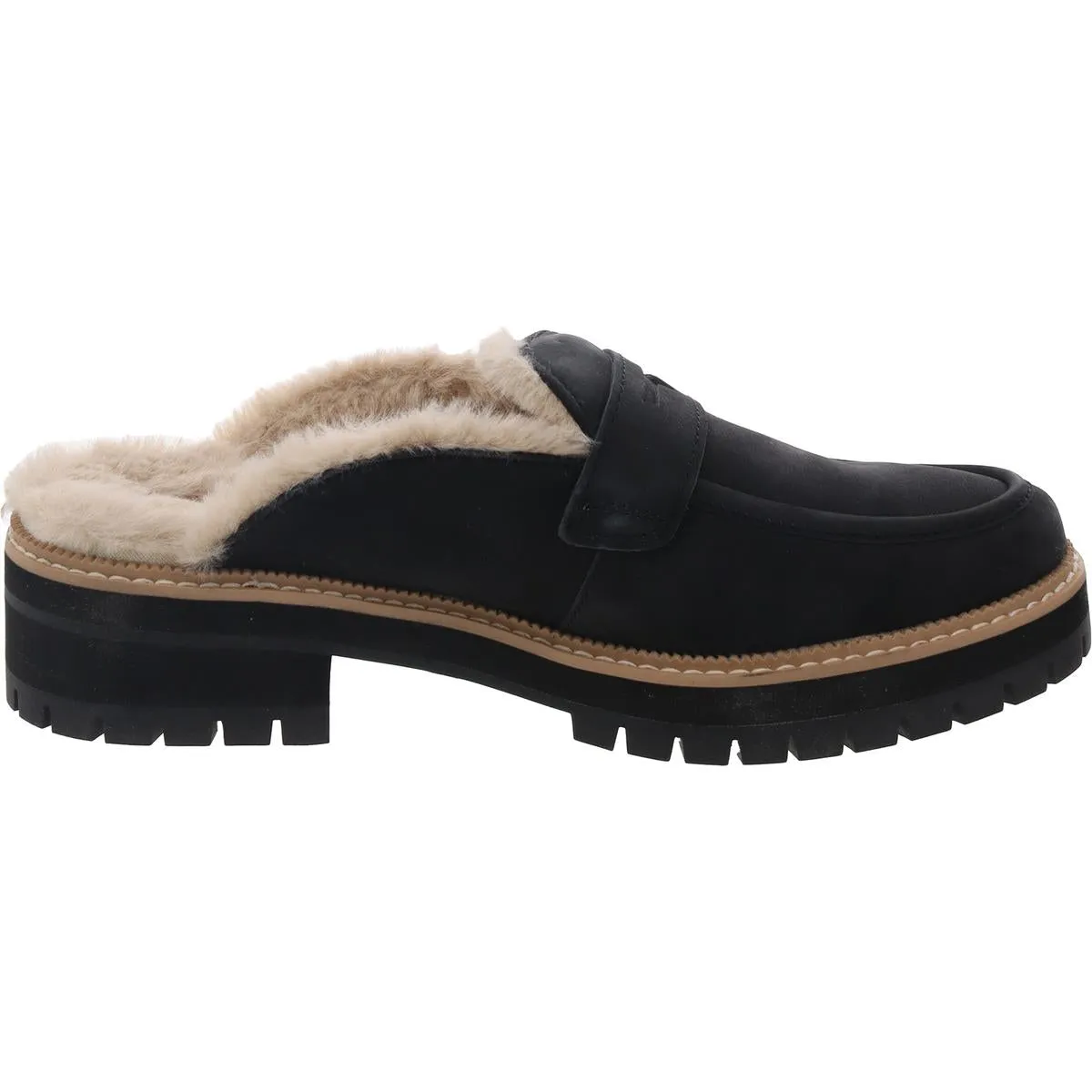 CARA MULE Womens Faux Fur Lined Man Made Clogs