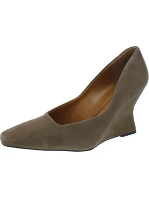 Carina Womens Padded Insole Square Toe Wedge Heels