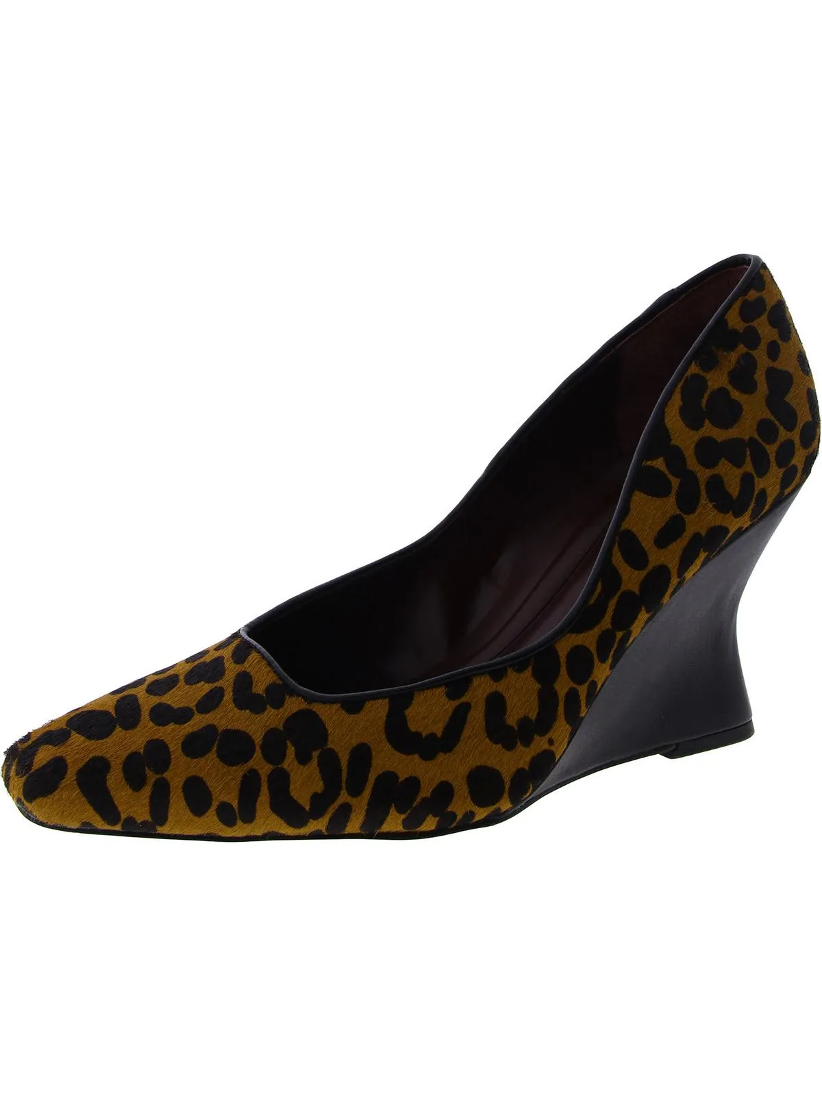 Carina Womens Padded Insole Square Toe Wedge Heels