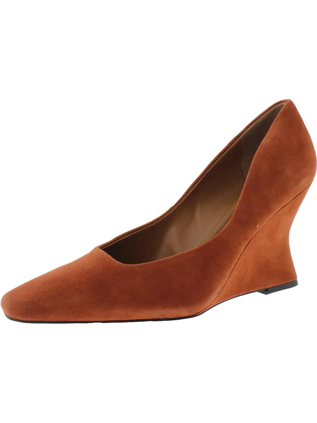 Carina Womens Padded Insole Square Toe Wedge Heels