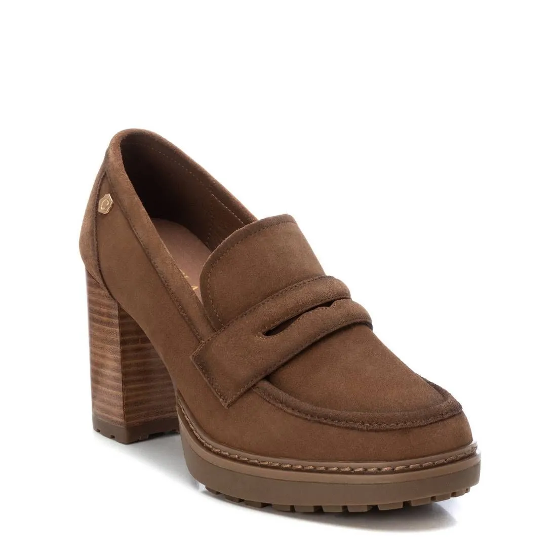 Carmela CollectionWomen's Suede Heeled Loafers By XTI