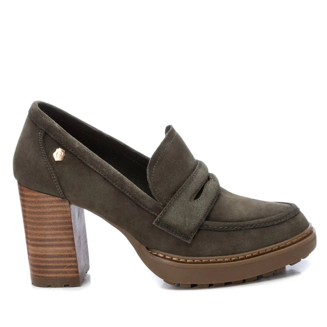 Carmela CollectionWomen's Suede Heeled Loafers By XTI