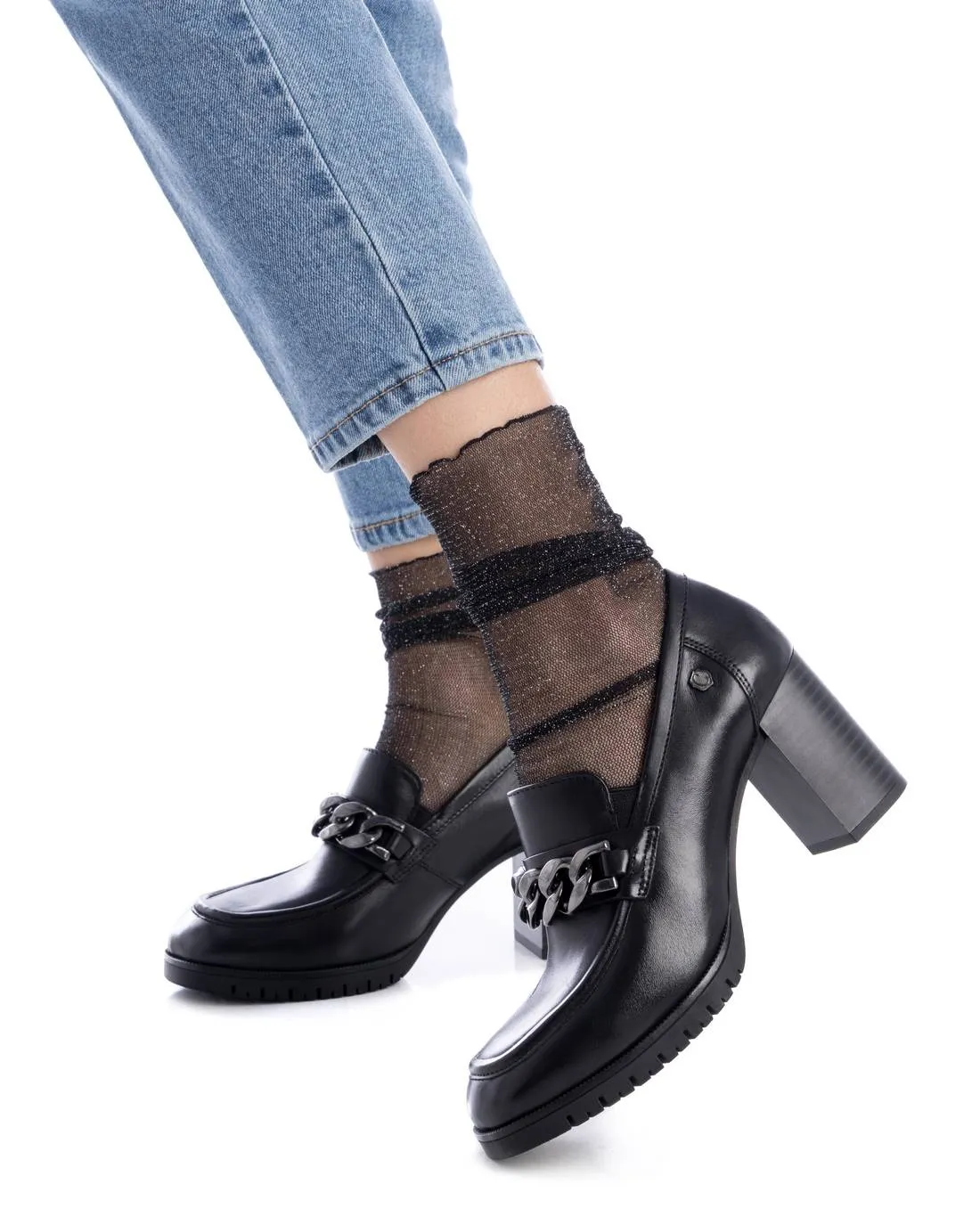 Carmela Leather Collection Women's Heeled Moccasins by Xti
