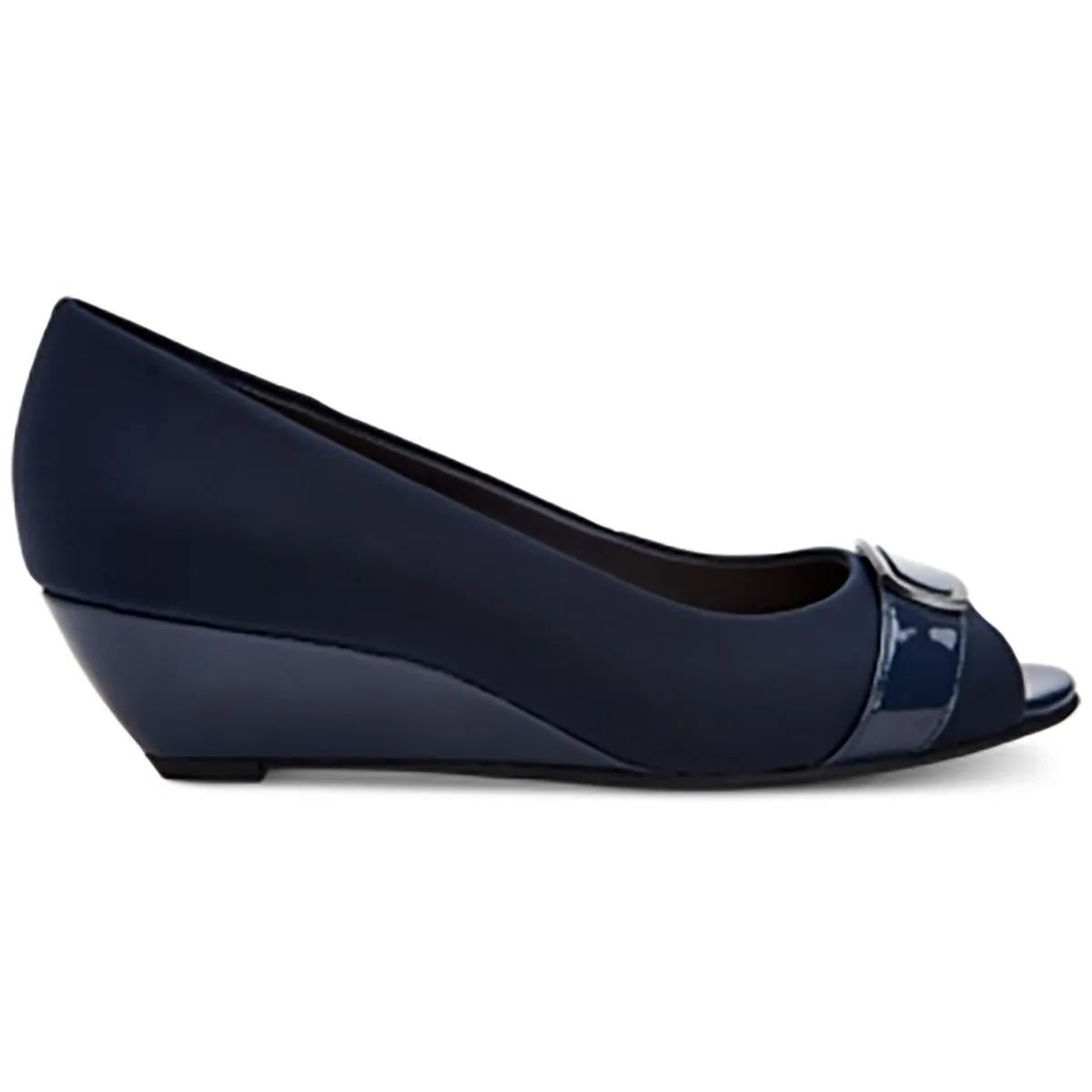 Carterrf Womens Solid Manmade Wedge Heels