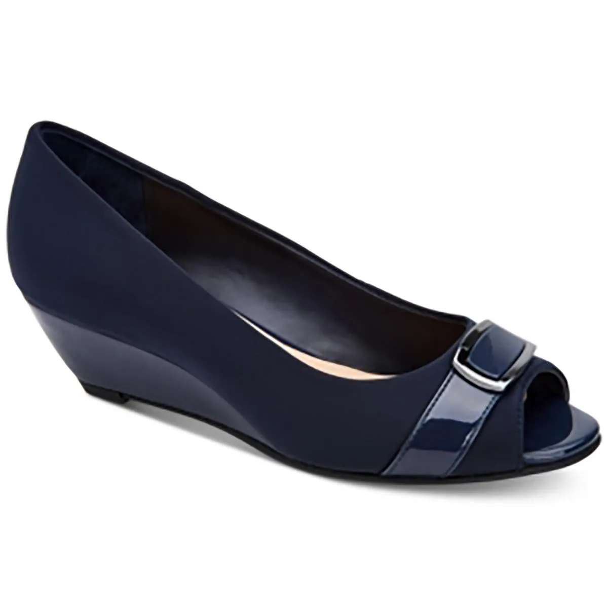 Carterrf Womens Solid Manmade Wedge Heels