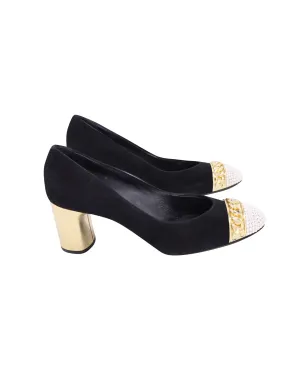 Casadei Beaded Pumps in Black Suede
