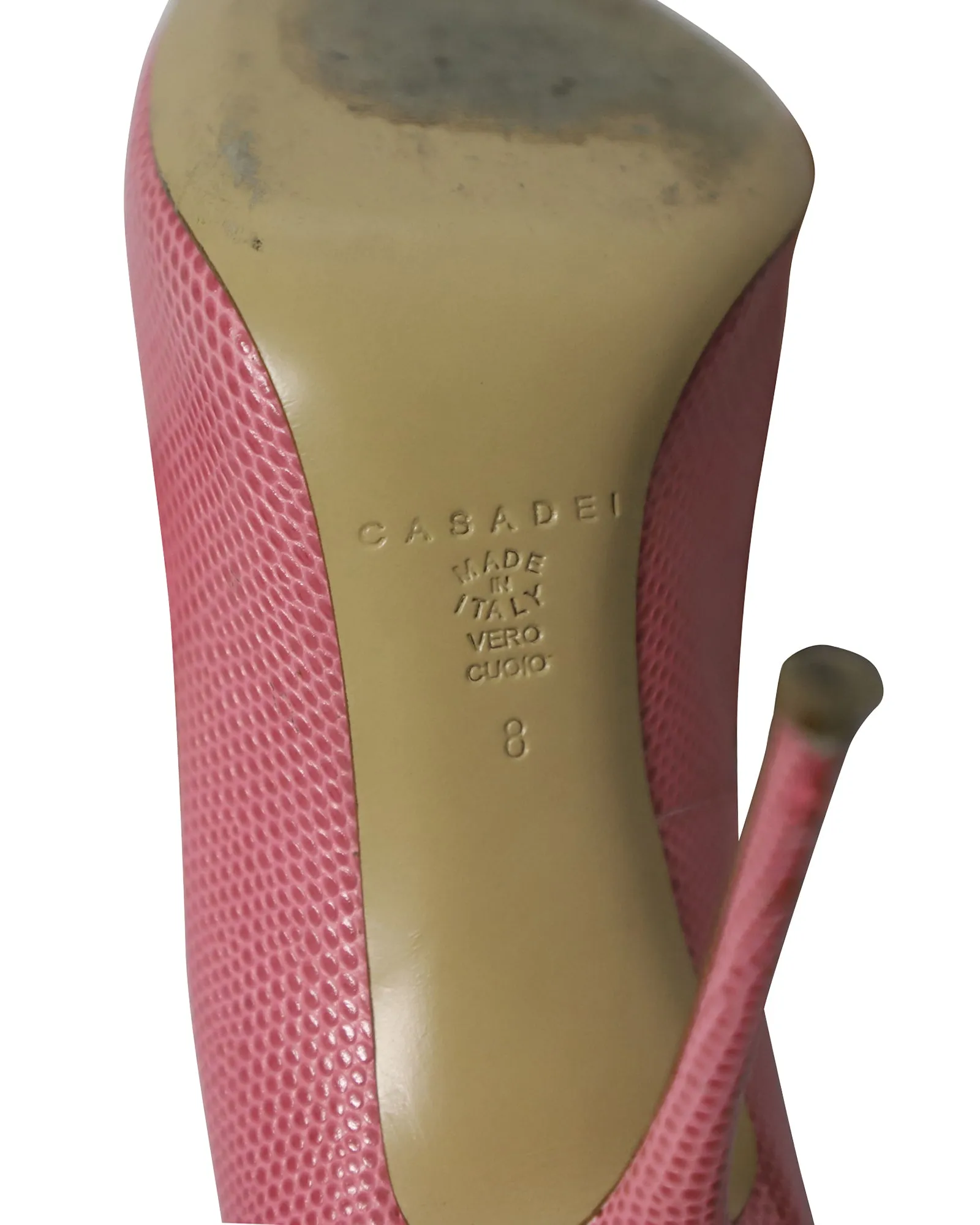 Casadei Pointed Stiletto Heels in Pink Leather