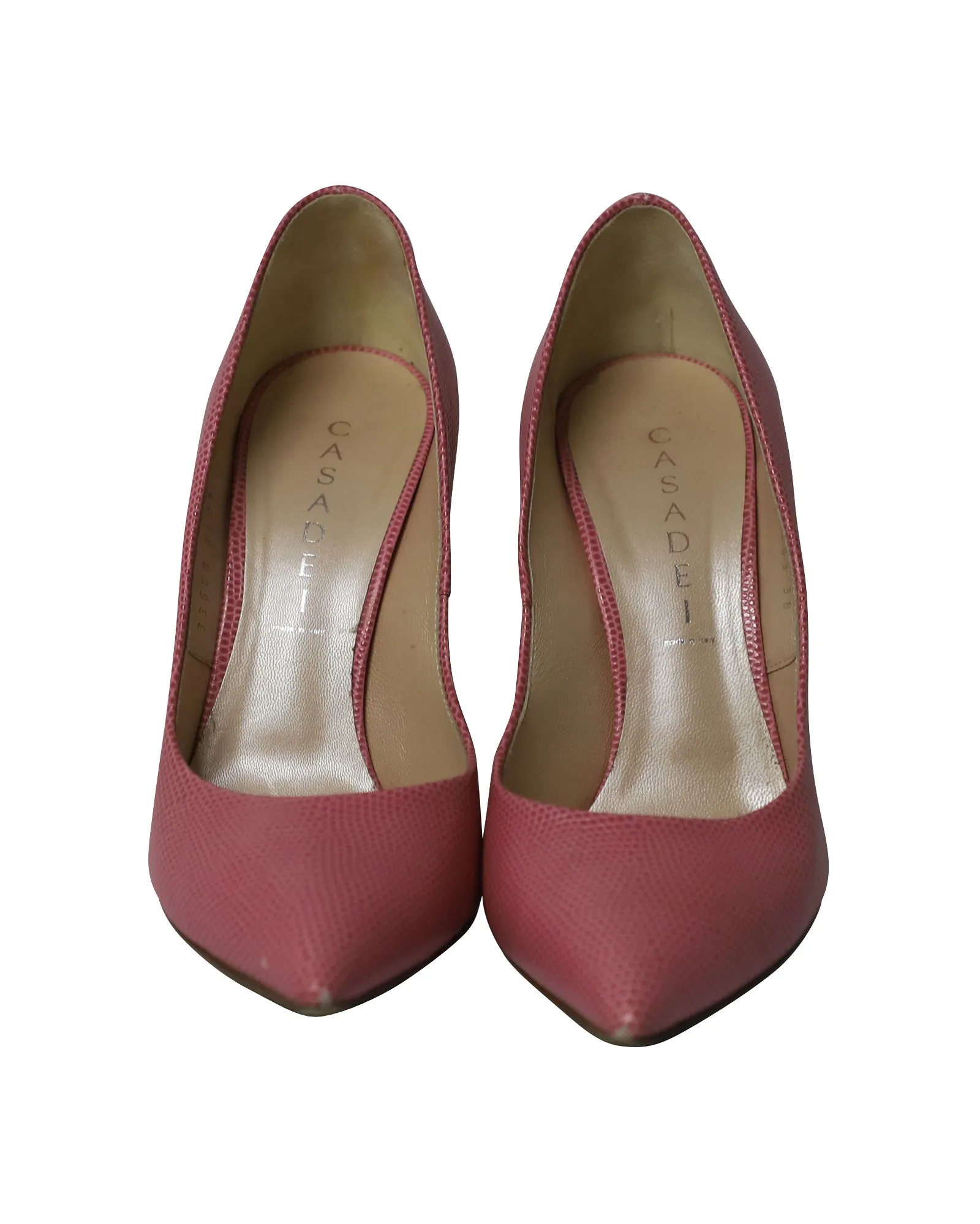 Casadei Pointed Stiletto Heels in Pink Leather