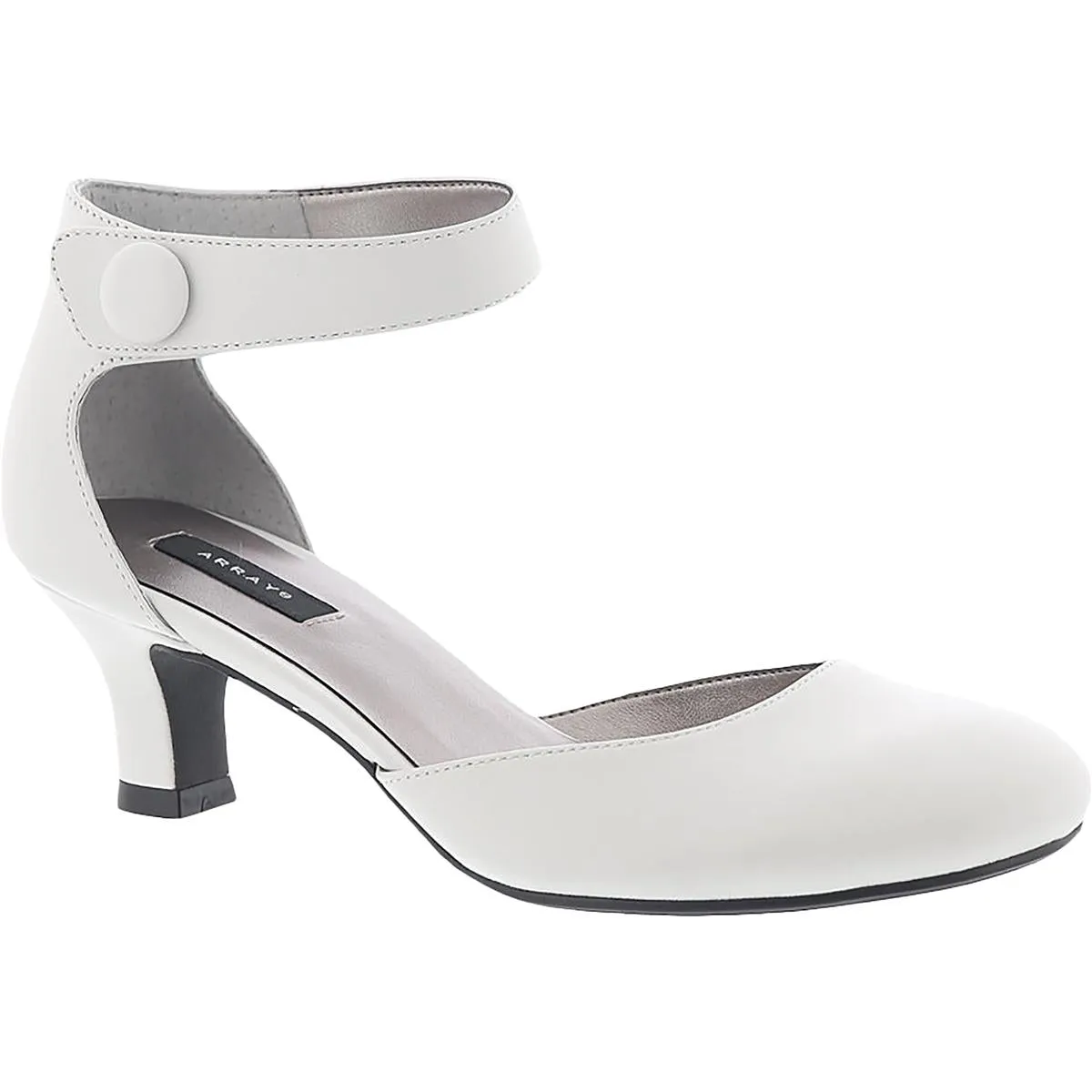 Charlie Womens Leather Ankle Strap Pumps