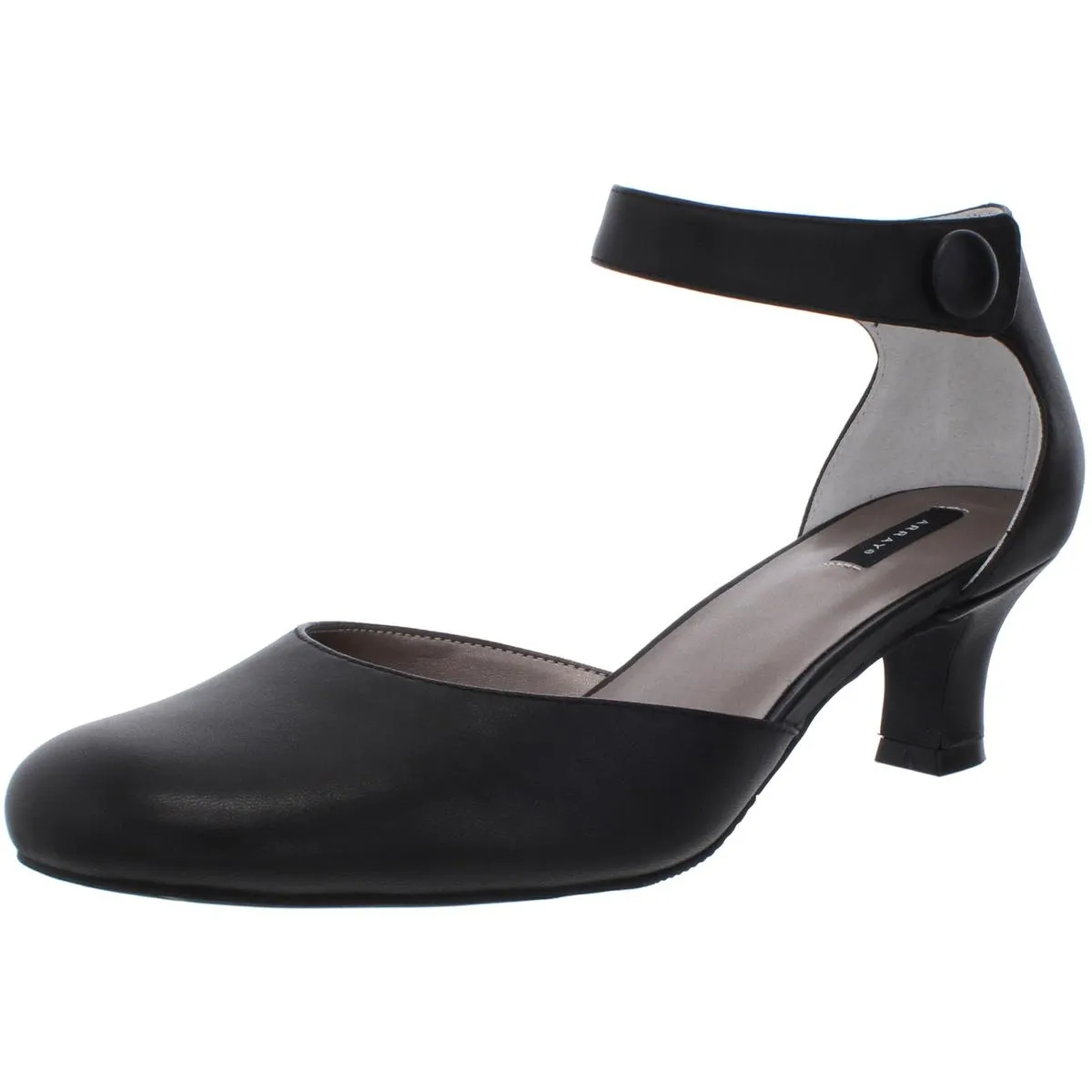Charlie Womens Leather Ankle Strap Pumps