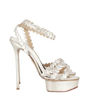 Charlotte Olympia I Heart You Metallic Platform Sandals in Gold Leather