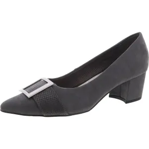 Cider Womens Padded Insole Faux Leather Block Heels
