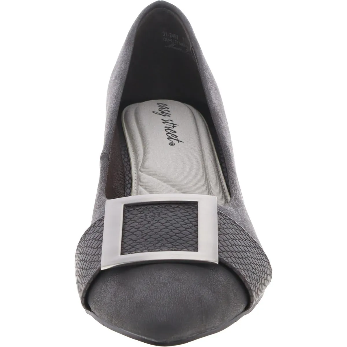 Cider Womens Padded Insole Faux Leather Block Heels