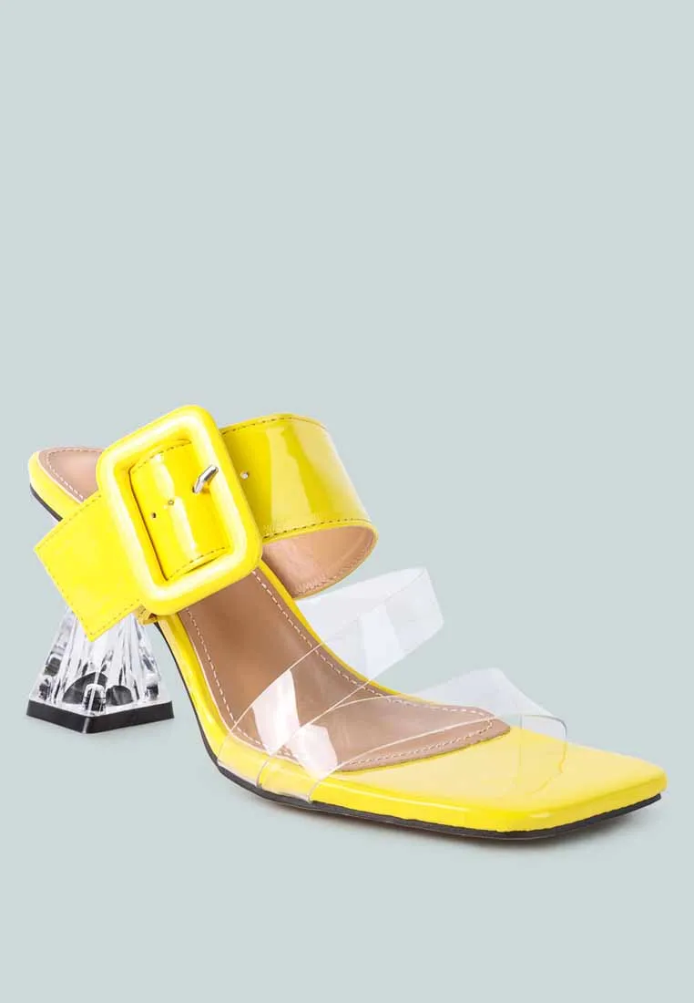 city girl printed mid heel slide sandals