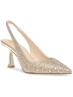 Clark Womens Metallic Embellished Slingback Heels