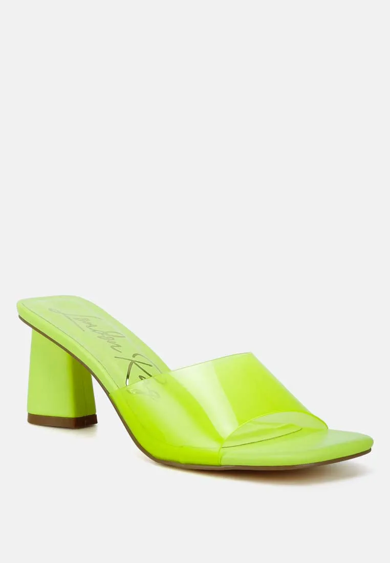 clear flirt clear strap slip on heel sandals