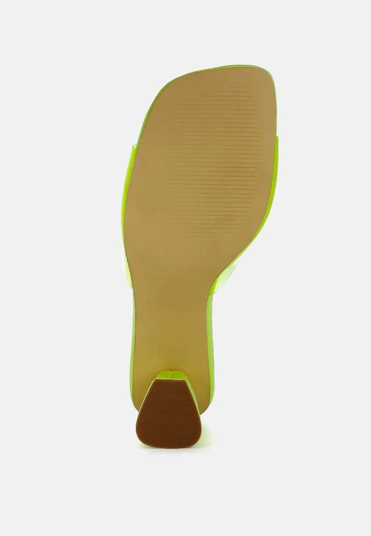 clear flirt clear strap slip on heel sandals
